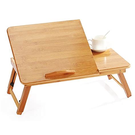 IBLUELOVER Table Pliable En Bamboo Table Ordinateur Portable 5 Niveaux