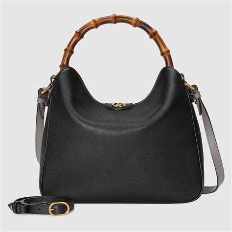 Gucci Diana Medium Shoulder Bag In Black Leather Gucci® Us