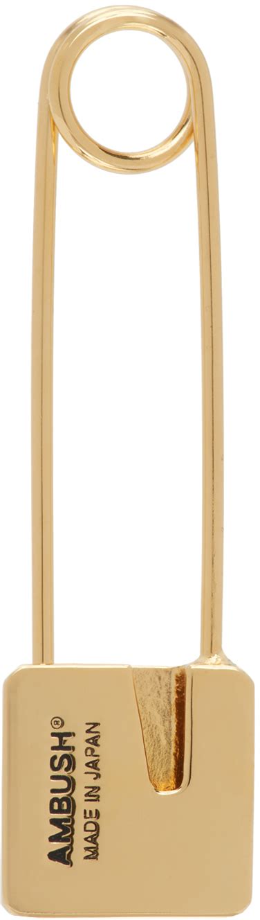 Ambush Gold Monogram Safety Pin Earring Ambush