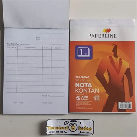 Nota Kontan Paperline 1Ply 108x155mm 50lembar Sinarmas PPL NK K1 TK