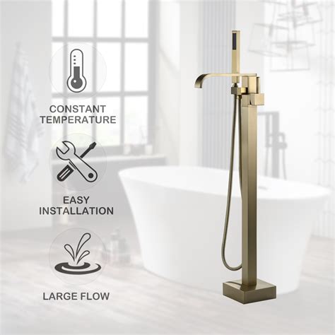 Bathroom Faucets Freestanding Floor Mount Tub Faucet Bathtub With Hand