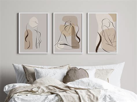 Neutral Wall Prints Naked Line Art Wall Decor Neutral Etsy Uk