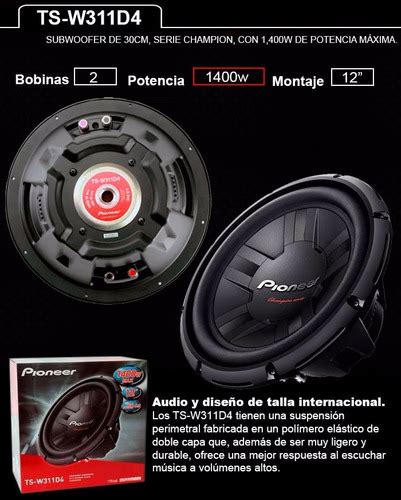 Woofer Pioneer Ts W D W Doble Bobina Mercado Libre