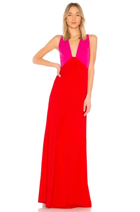 Jill Jill Stuart Jill By Jill Stuart Color Block Gown In Begonia Pink