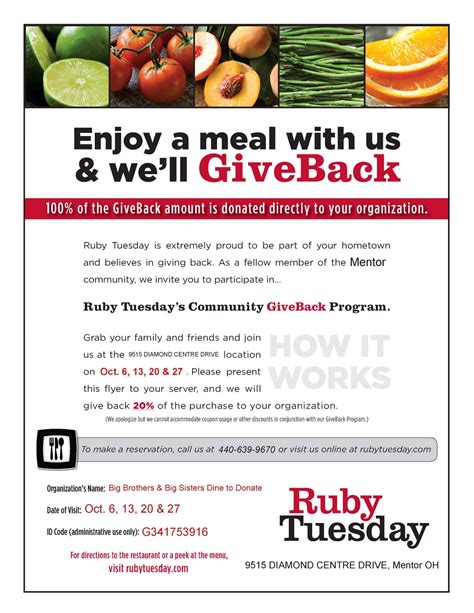 Big Brothers Big Sisters Of Northeast Ohio Ruby Tuesdays Gives Back