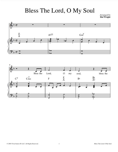 Bless The Lord Sheet Music By Teach Simple