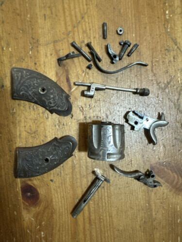 Engraved Belgian Revolver Folding Spur Trigger Parts Repair Lot 32