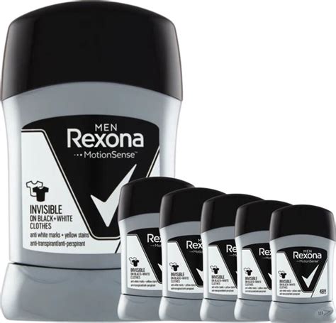 Rexona Men Invisible On Black White Clothes Deodorant 6 X 50 Ml