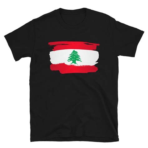 Lebanon Flag Retro Paint Style Short Sleeve Unisex T Shirt Lebanon