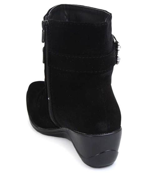 Famous Black Ankle Length Boots Price In India Buy Famous Black Ankle