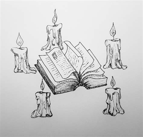 Spellbook | Candle drawing art, Shadow illustration, Witch drawing