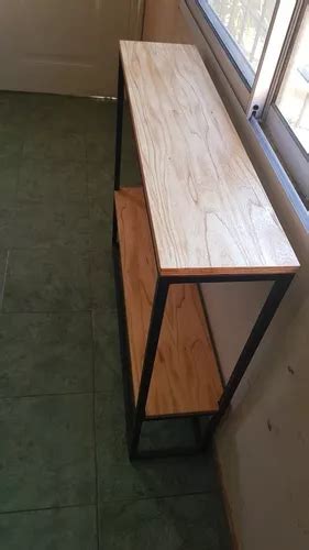 Mesa De Arrime Recibidor Estilo Industrial Hierro Y Madera En Venta En