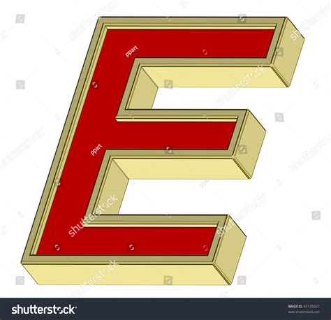 One Letter Red Gold Frame Alphabet Stock Photo 43135021 Shutterstock