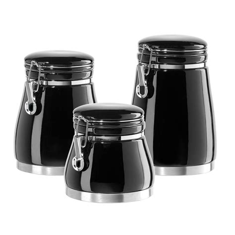 Black Canister Set For Kitchen With Images Ceramic Canisters