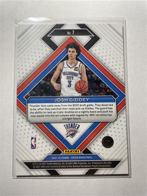 2021 22 Panini Prizm Emergent 7 Josh Giddey RC For Sale Online EBay