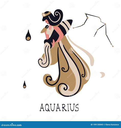 Zodiac Signs Aquarius Vector Illustration Of The Zodiac Symbol Stock