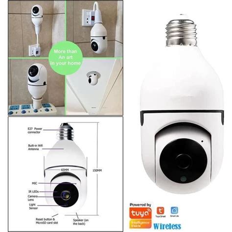 Tuya Caméra de Surveillance Camera WiFi Exterieur sans Fil 2 4 GHz HD