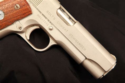 Colt Series Satin Nickel Acp Combat Commander Semi Auto