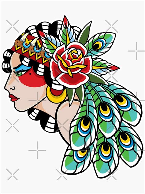 Traditional Gypsy Tattoo Sticker For Sale By Jahziel77 Redbubble