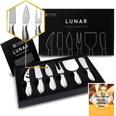 Icosa Living Lunar Complete Cheese Knife Set 6 Piece