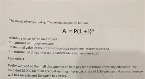 Solved The Magic Of Compounding The Compound Interest