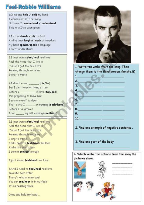 Song To Work Simple Present Of The Verbs Esl Worksheet By Crissorrir