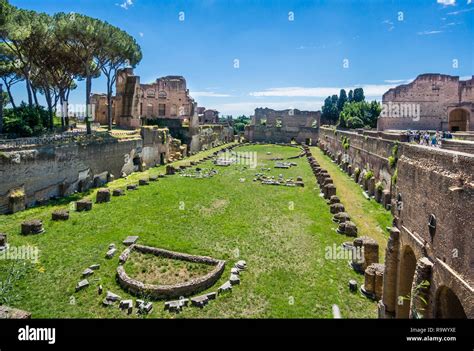 view of the Stadion of Domitian at the Palace of Domitian on Palatine ...