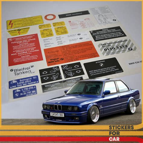 Bmw E30 24 Decals Stickers Set Restoration Aufkleber Instructions