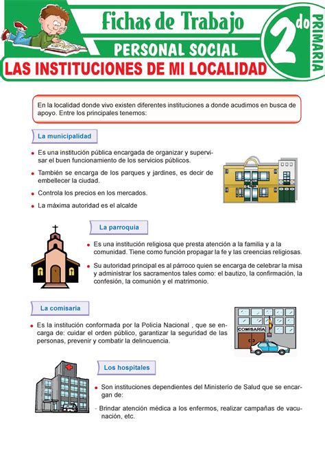 Las Instituciones De Mi Localidad Para Segundo Grado De Primaria En