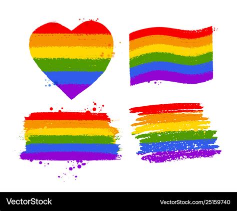 Lgbt Rainbow Pride Flag In A Shape Of Heart Vector Image Pride Rainbow