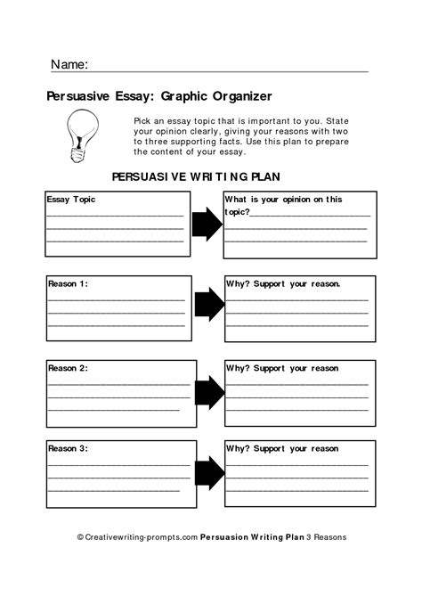 Opinion Writing Graphic Organizer Printable