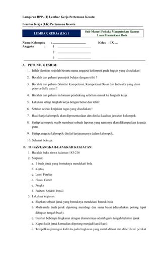 Rpp Luas Permukaan Bola Pdf