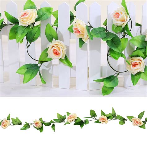 Mother S Day Artificial Flowers 1x 8 Ft Silk Rose Flower Ivy Vine Leaf