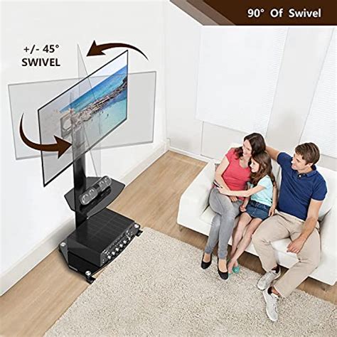 Tavr Floor Tv Stand With Wheels And Swivel Mount For Inch Lcd Led