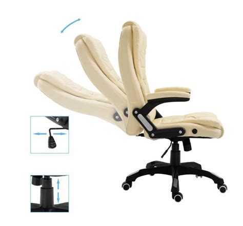 Home Fauteuil De Bureau Simili Cuir Beige Grease Lestendances Fr