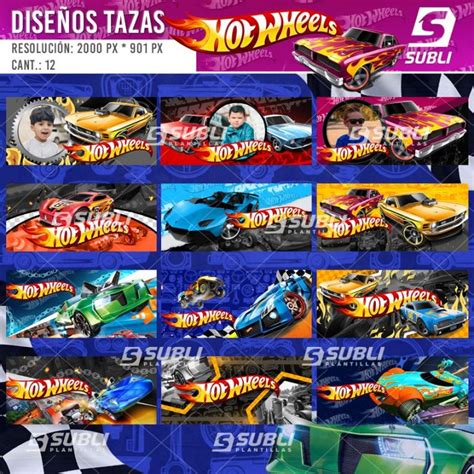 Diseños Plantillas para Sublimar Tazas Hot Wheels SubliPlantillas