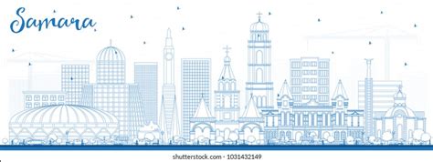 Outline Helsinki Finland City Skyline Blue Stock Vector Royalty Free