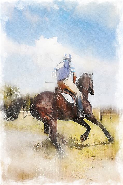 Horse Ride Watercolor - Free image on Pixabay