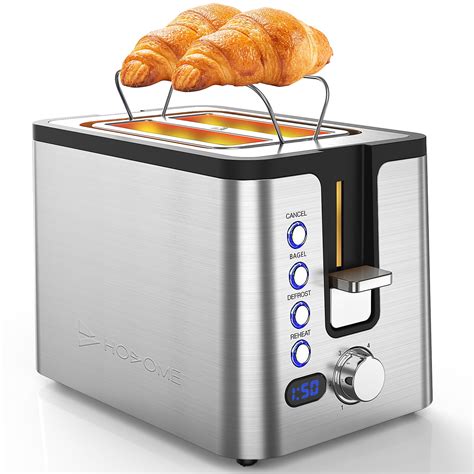 Hosome 2 Slice Stainless Steel Toaster With Extra Rack 6 Settings