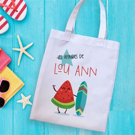 Tote bag enfant personnalisé Pastèque Lachouettemauve