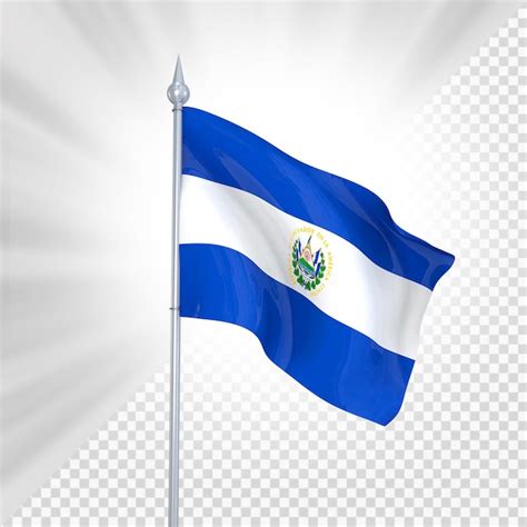 Premium PSD El Salvador Flag 3d Render