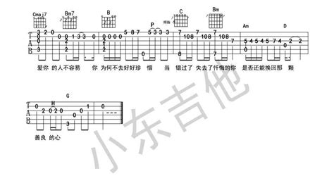 有个爱你的人不容易吉他独奏谱 那英 吉他指弹示范 简谱网