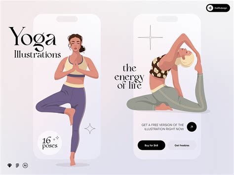 Yoga & Meditation Illustrations by THE18.DESIGN on Dribbble