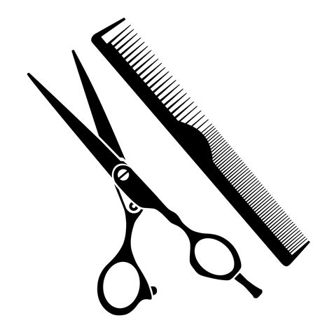 Vector Illustration Of Barber Shop Symbols Scissors And Comb On White