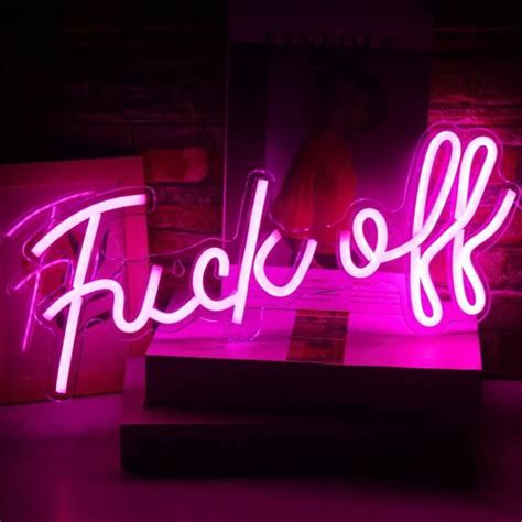 Fuck Off Neon Sign Rose Word Led Neon Applique Murale Signes Acrylique