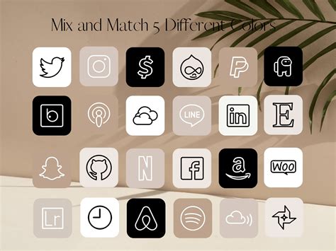Nude Ios App Icons Pack Bundle For Ios 14 15 Minimalist Icons Etsy