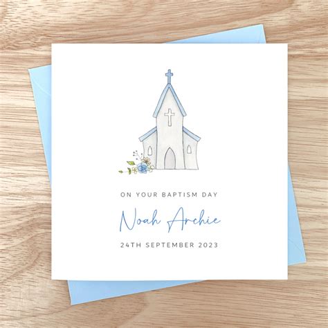 Personalised Handmade Christening Card Son Grandson Godson Just For