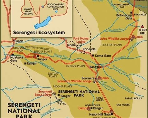 Map of Serengeti national park | Serengeti national park Safaris Tours