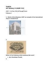 Art History Ii Hum Unit Milestone Docx Sophia Art History Ii