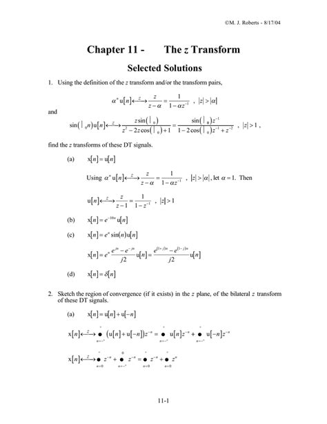 Chapter 11 Z Selected Solutions